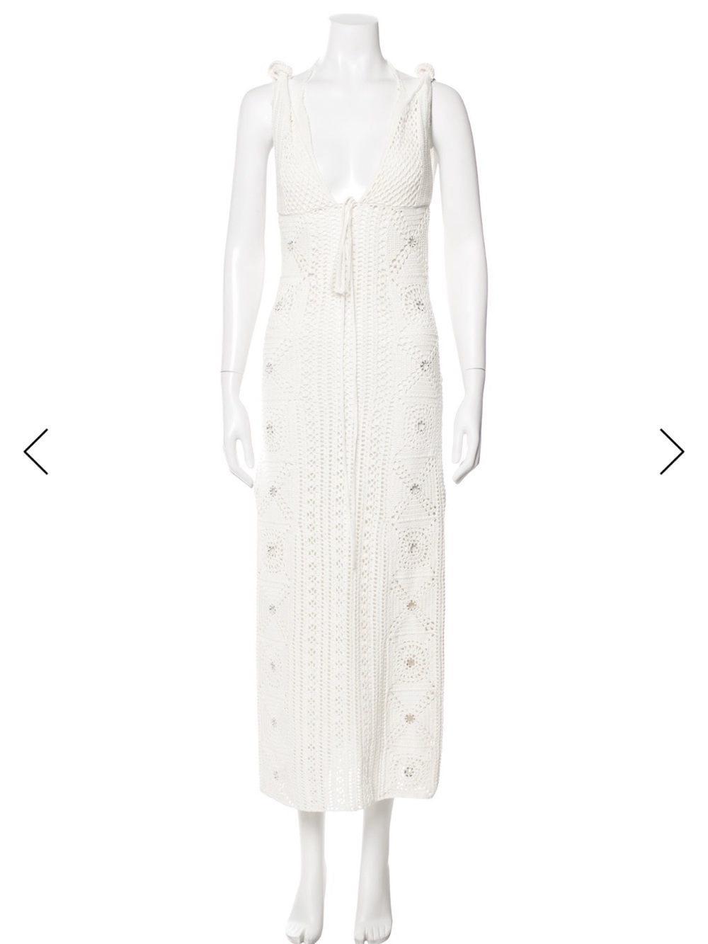 Jonathan Simkhai White Crochet Midi Dress